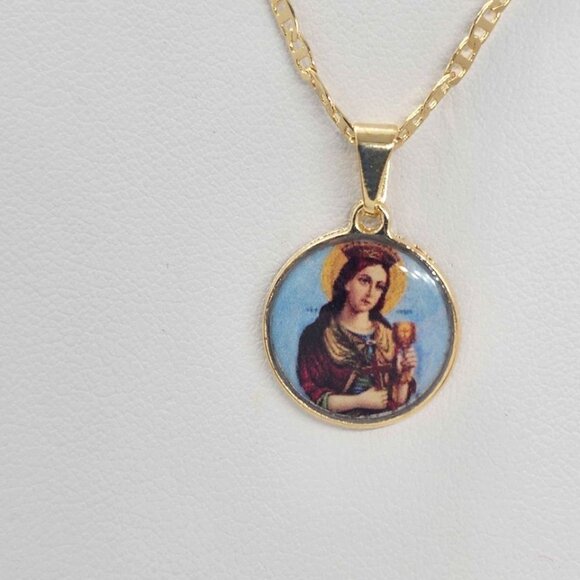 Brand NEW Brazilian 18k Gold Filled Saint Barbara Necklace - Picture 4 of 5